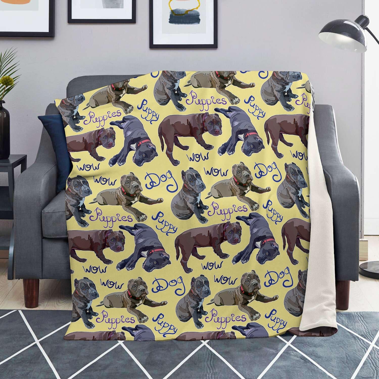 Pitbull Puppy Blanket-grizzshop