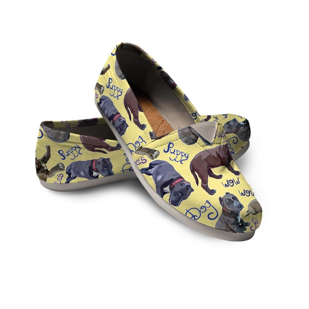Pitbull Puppy Canvas Shoes-grizzshop