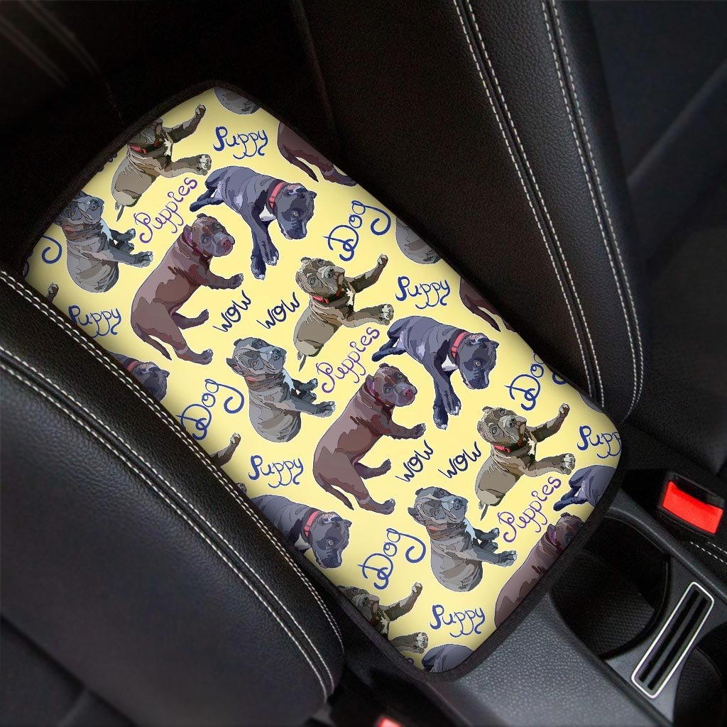 Pitbull Puppy Car Console Cover-grizzshop