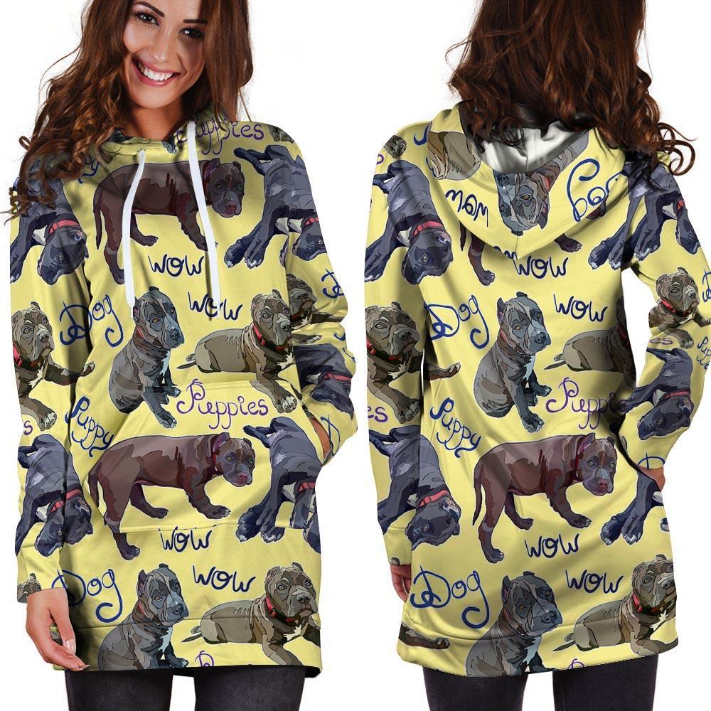 Pitbull Puppy Hoodie Dress-grizzshop