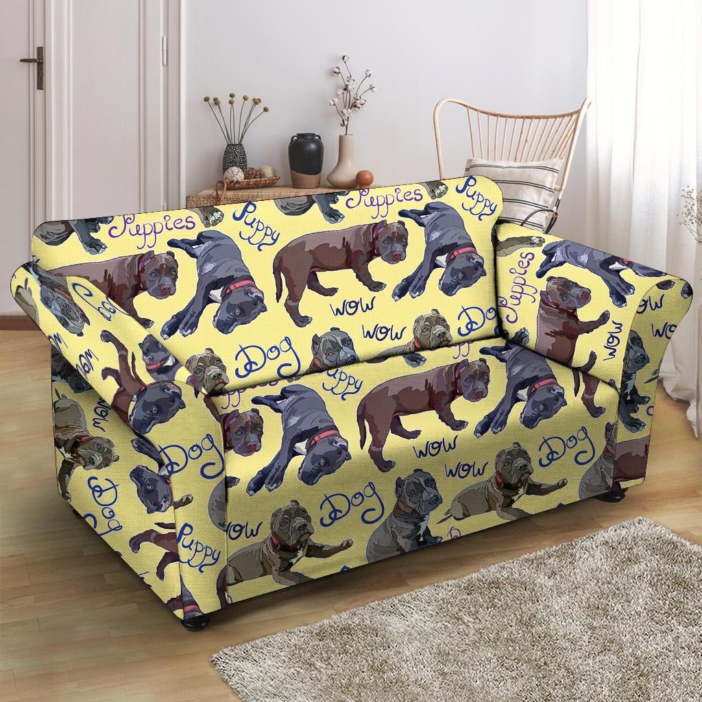 Pitbull Puppy Loveseat Cover-grizzshop