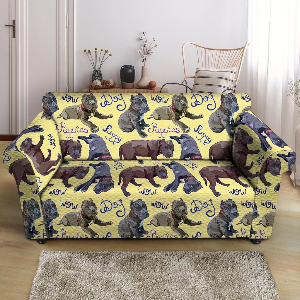 Pitbull Puppy Loveseat Cover-grizzshop