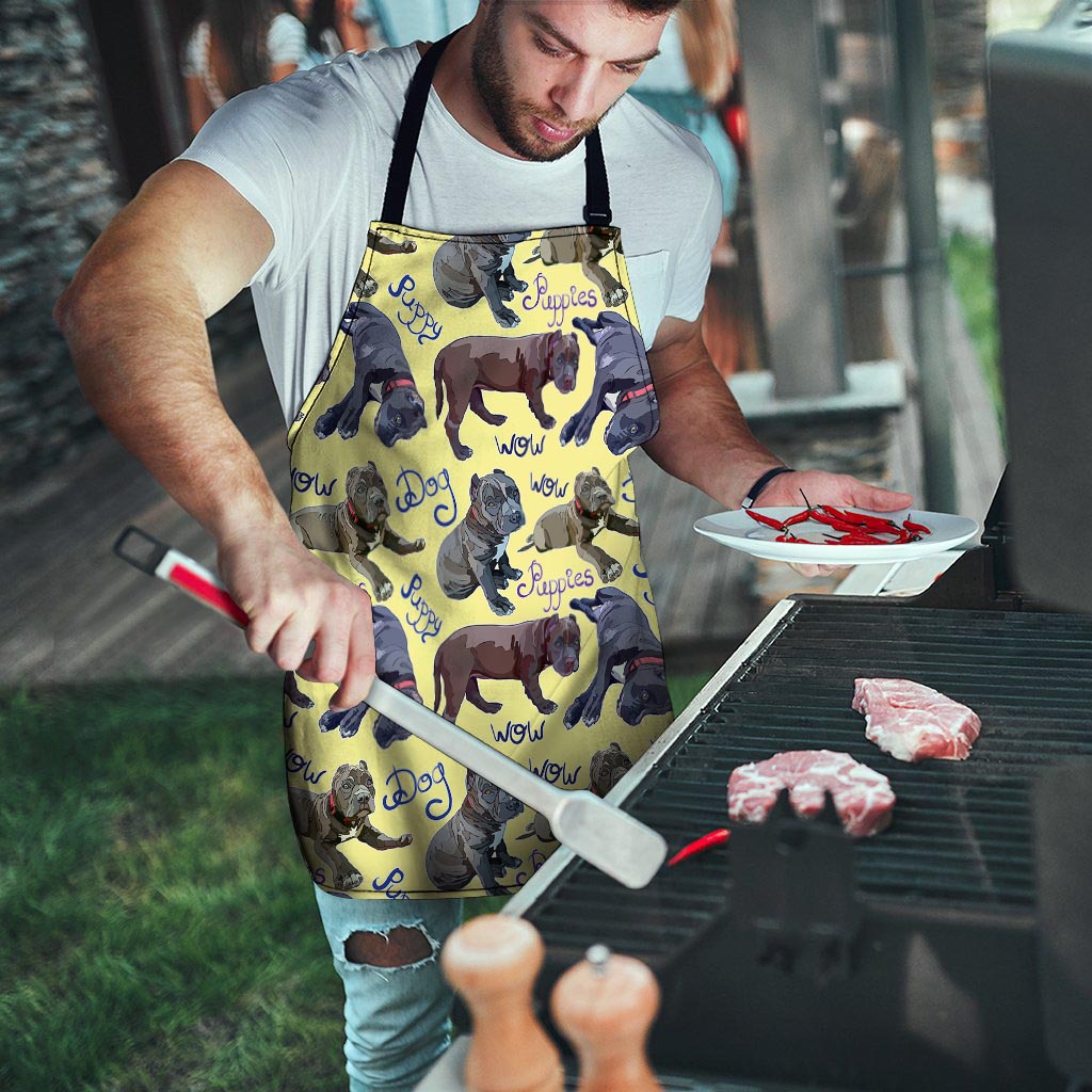 Pitbull Puppy Men's Apron-grizzshop