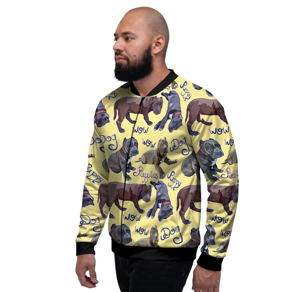 Pitbull Puppy Men's Bomber Jacket-grizzshop