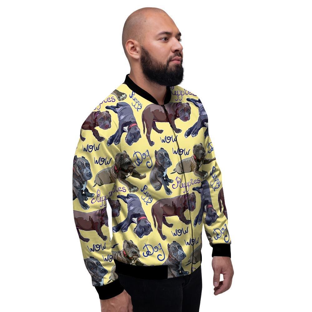 Pitbull Puppy Men's Bomber Jacket-grizzshop