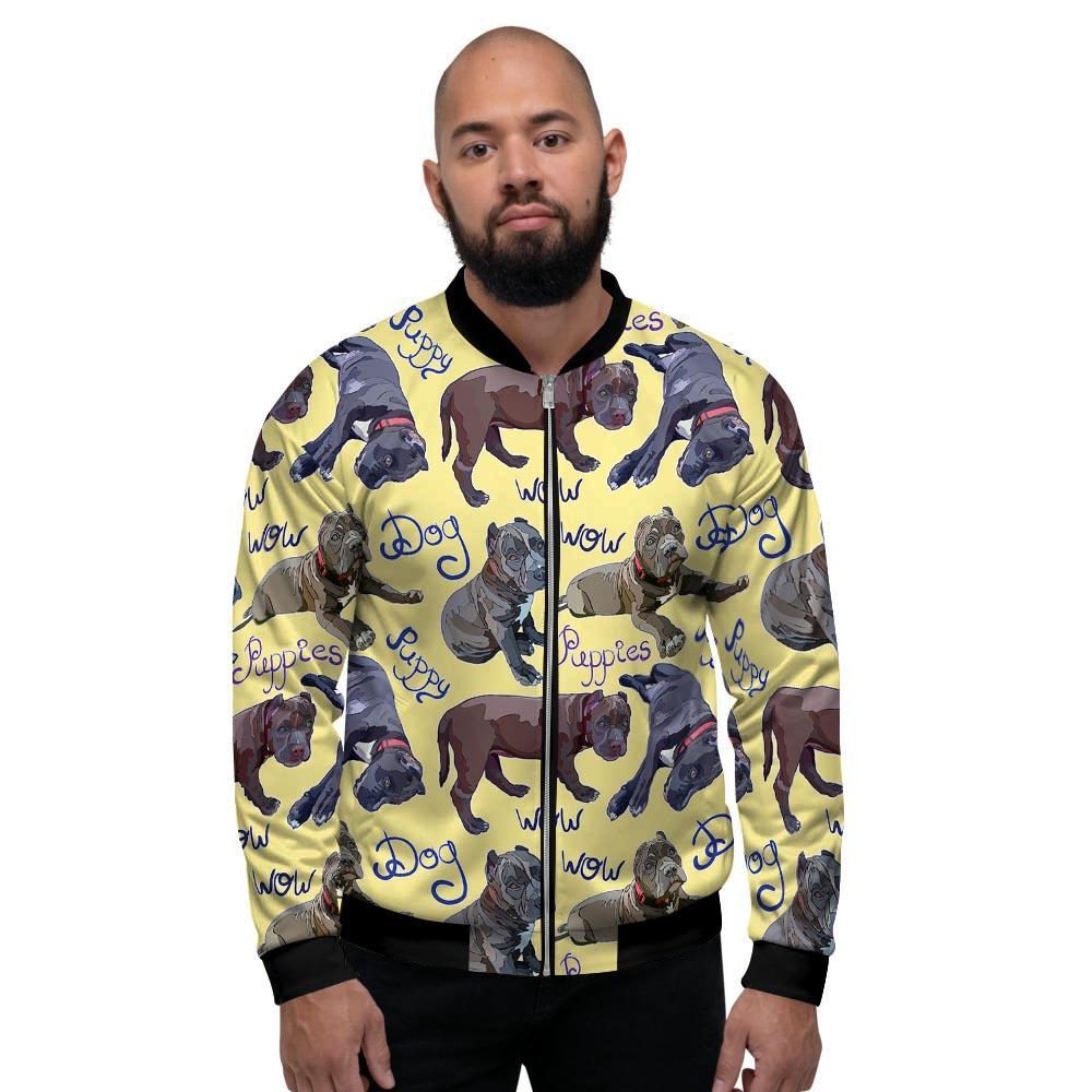 Pitbull Puppy Men's Bomber Jacket-grizzshop