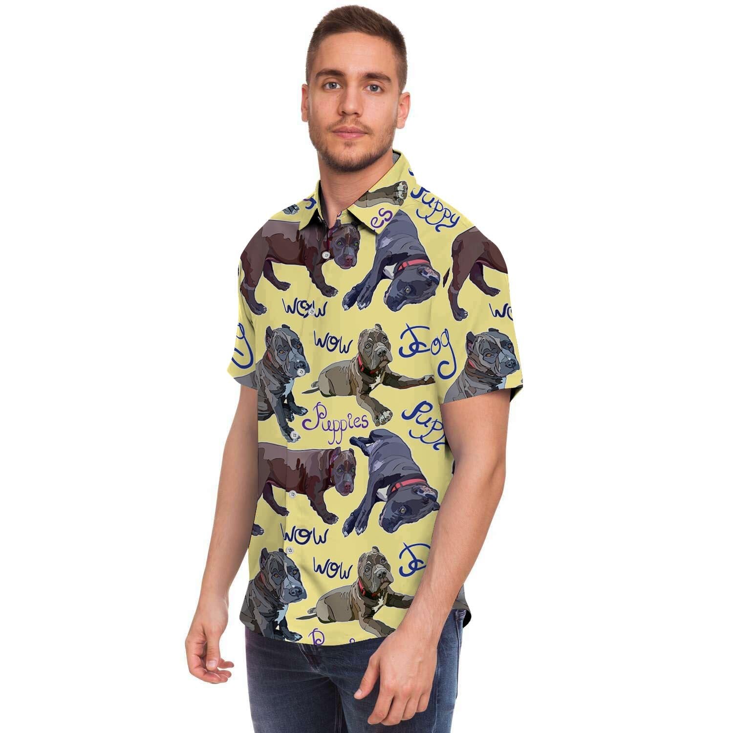 Pitbull Puppy Men's Short Sleeve Shirt-grizzshop