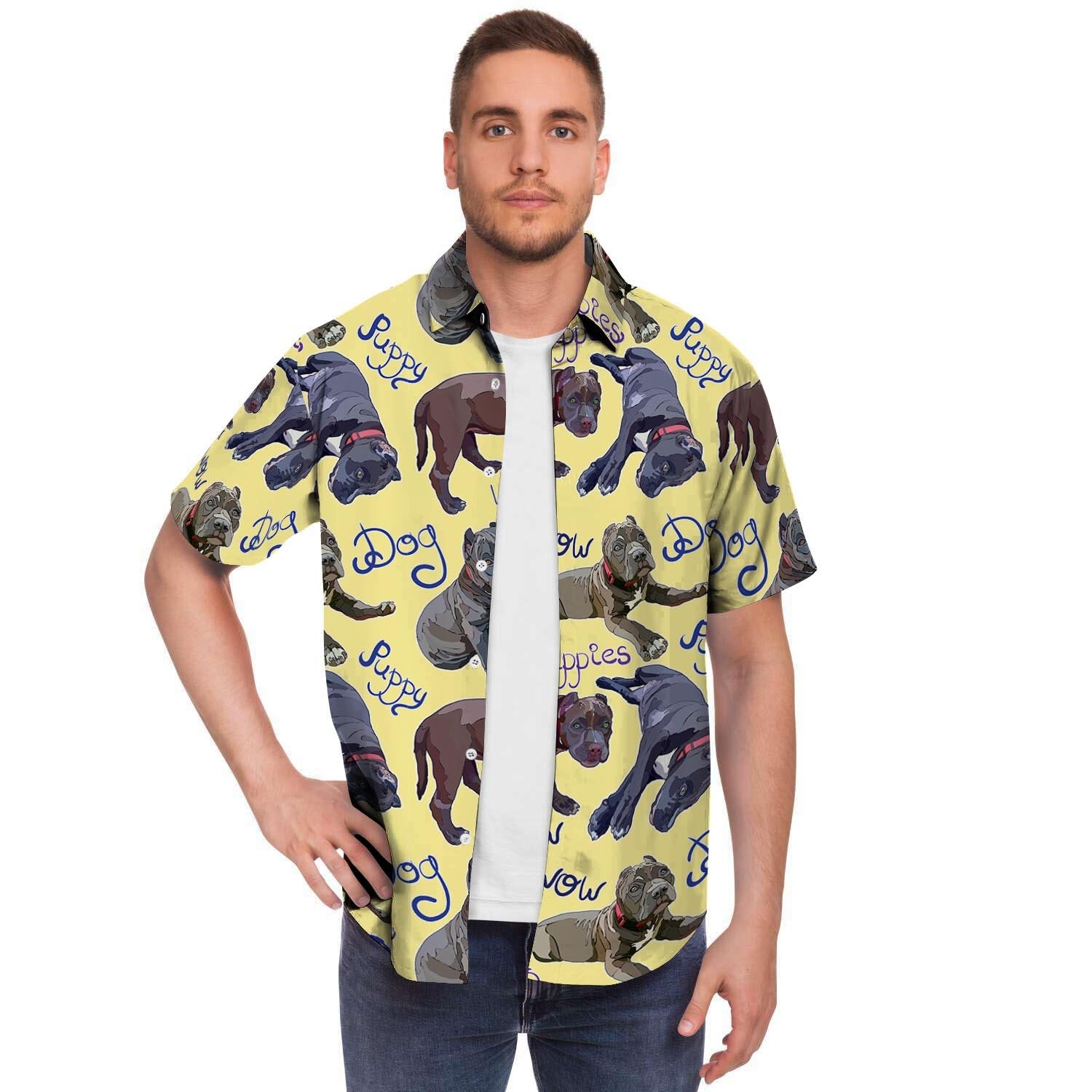 Pitbull Puppy Men's Short Sleeve Shirt-grizzshop