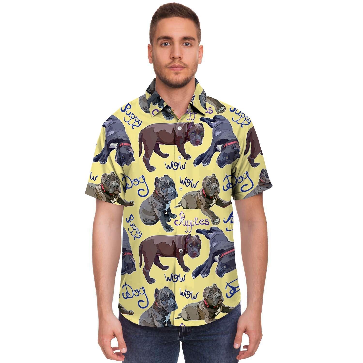 Pitbull Puppy Men's Short Sleeve Shirt-grizzshop