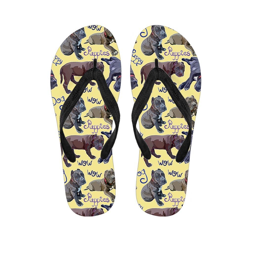 Pitbull Puppy Women's Flip Flops-grizzshop