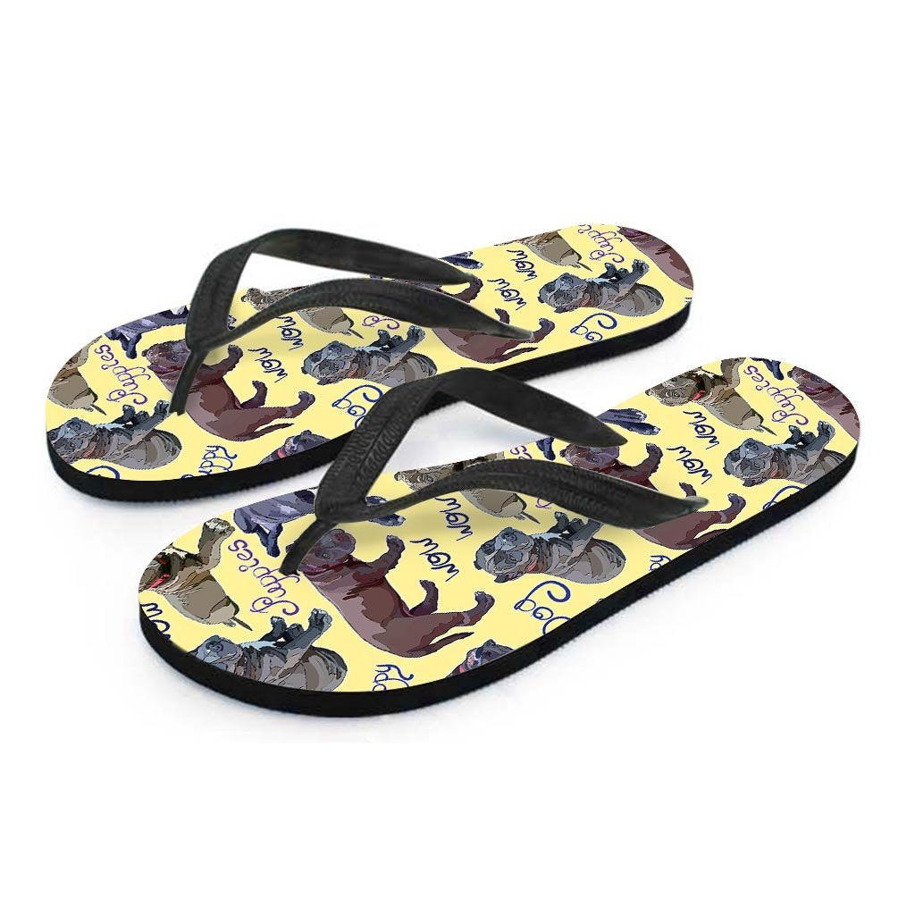 Pitbull Puppy Women's Flip Flops-grizzshop