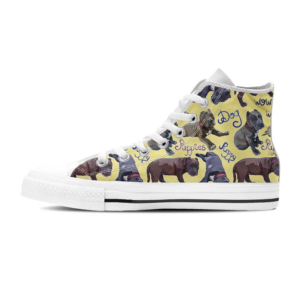 Pitbull Puppy Women's High Top Shoes-grizzshop