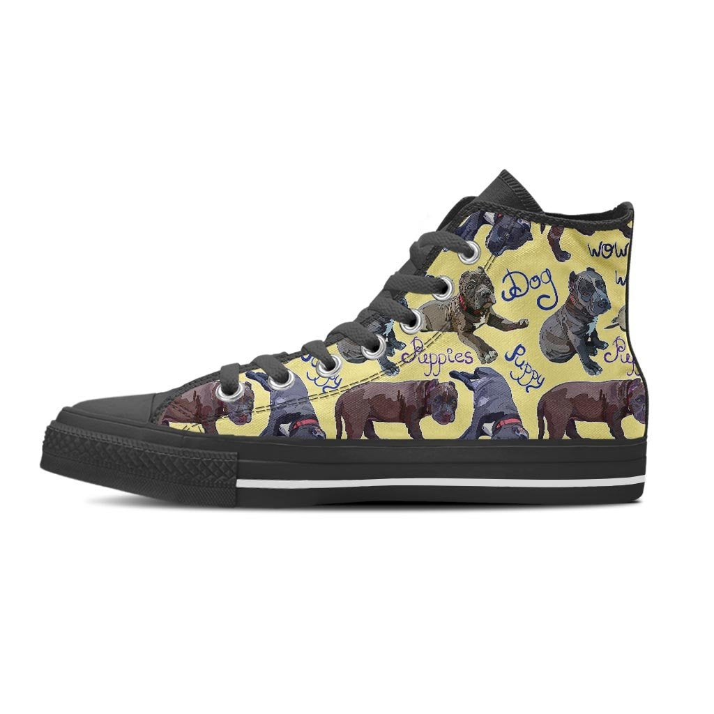 Pitbull Puppy Women's High Top Shoes-grizzshop