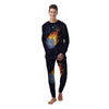 Pixel 8 Bit Meteorite Burnning Print Men's Pajamas-grizzshop