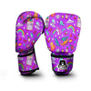 Pixel Art 8 Bit Pink Print Pattern Boxing Gloves-grizzshop