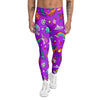 Pixel Art 8 Bit Pink Print Pattern Men's Leggings-grizzshop