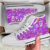 Pixel Art 8 Bit Pink Print Pattern White High Top Shoes-grizzshop