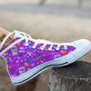 Pixel Art 8 Bit Pink Print Pattern White High Top Shoes-grizzshop