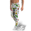 Pixel Art 8 Bit Retro Cartoon Print Pattern Men's Leggings-grizzshop