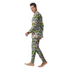 Pixel Art 8 Bit Retro Cartoon Print Pattern Men's Pajamas-grizzshop