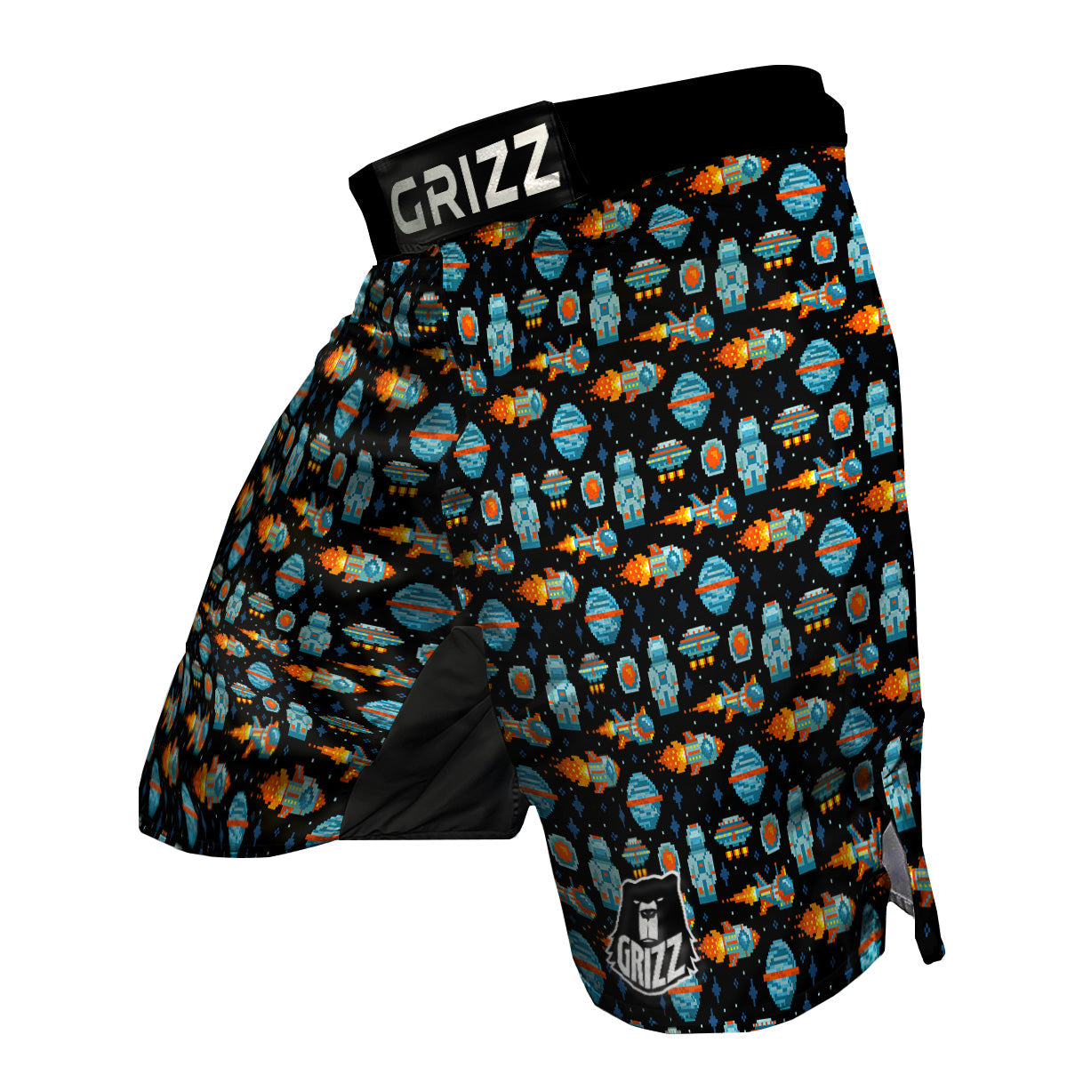 Pixel Art Space 8 Bit Print Pattern MMA Shorts-grizzshop