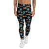 Pixel Art Space 8 Bit Print Pattern Men's Leggings-grizzshop