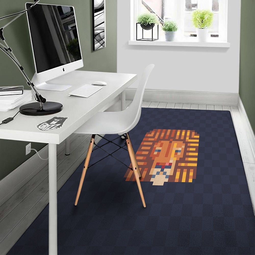 Pixel Leo Print Floor Mat-grizzshop
