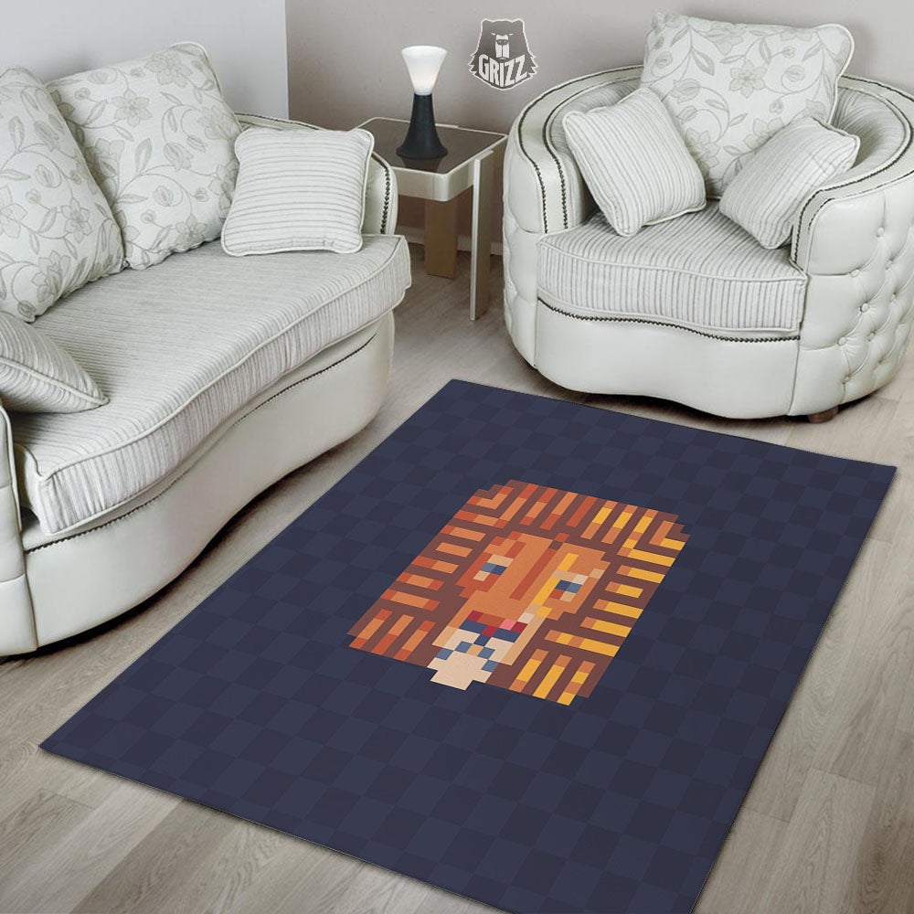Pixel Leo Print Floor Mat-grizzshop