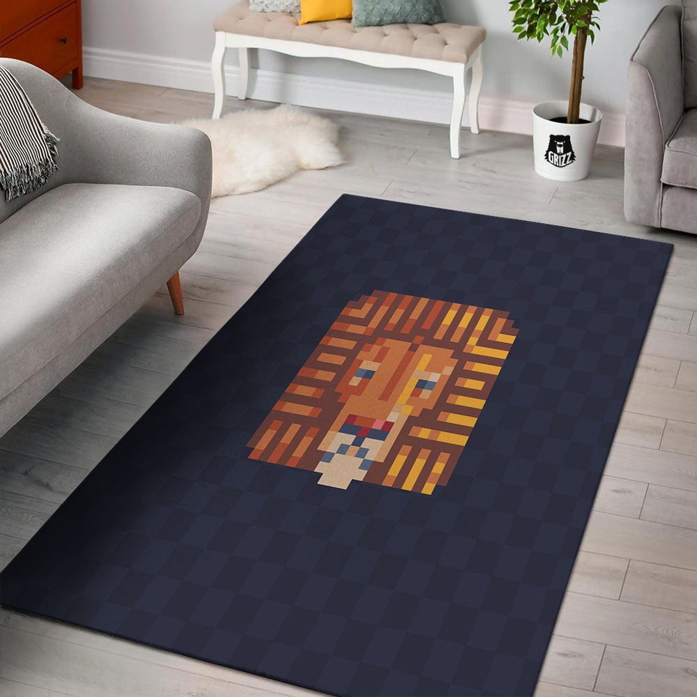 Pixel Leo Print Floor Mat-grizzshop