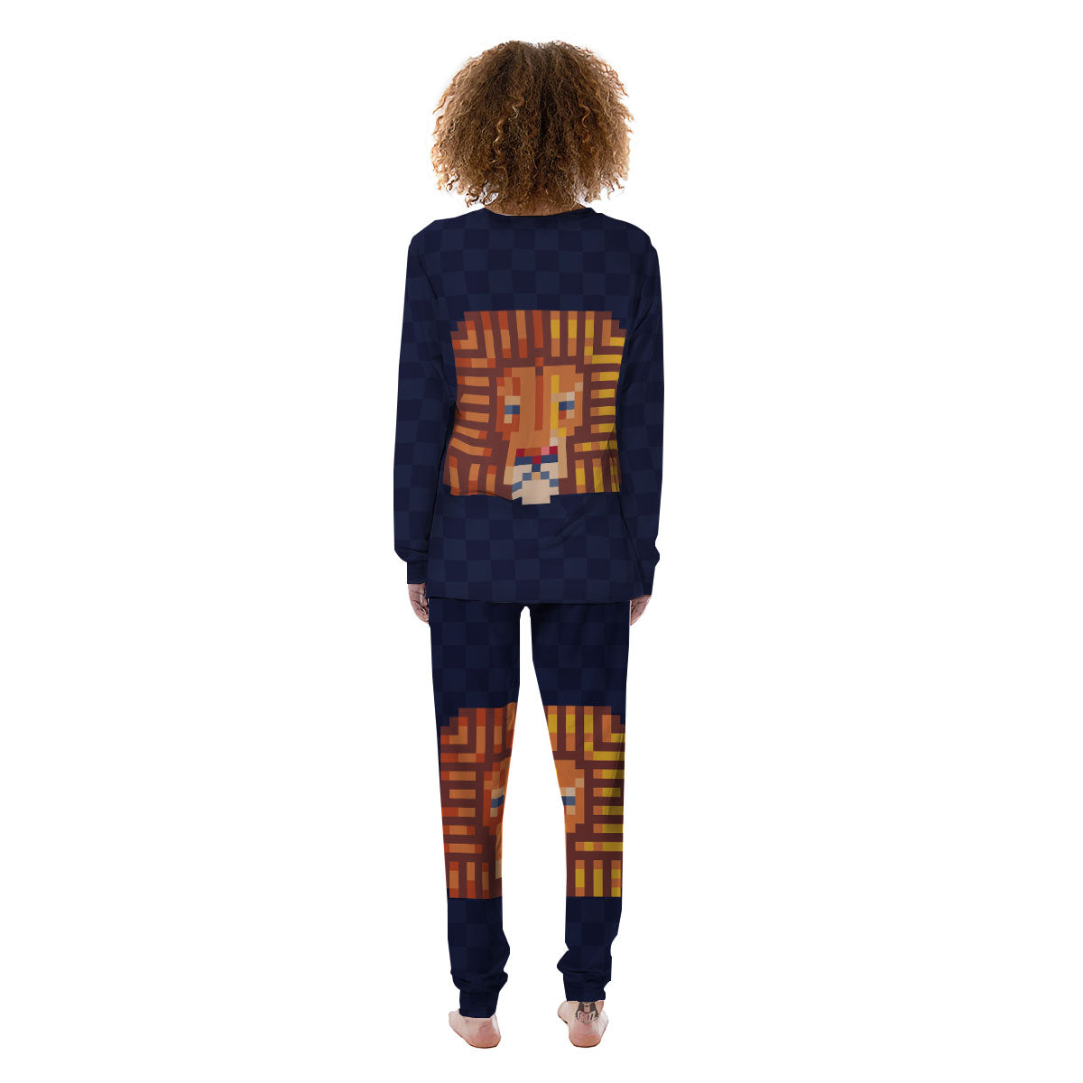 Pixel Leo Print Women's Pajamas-grizzshop
