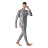 Pixel White And Black Print Pattern Men's Pajamas-grizzshop