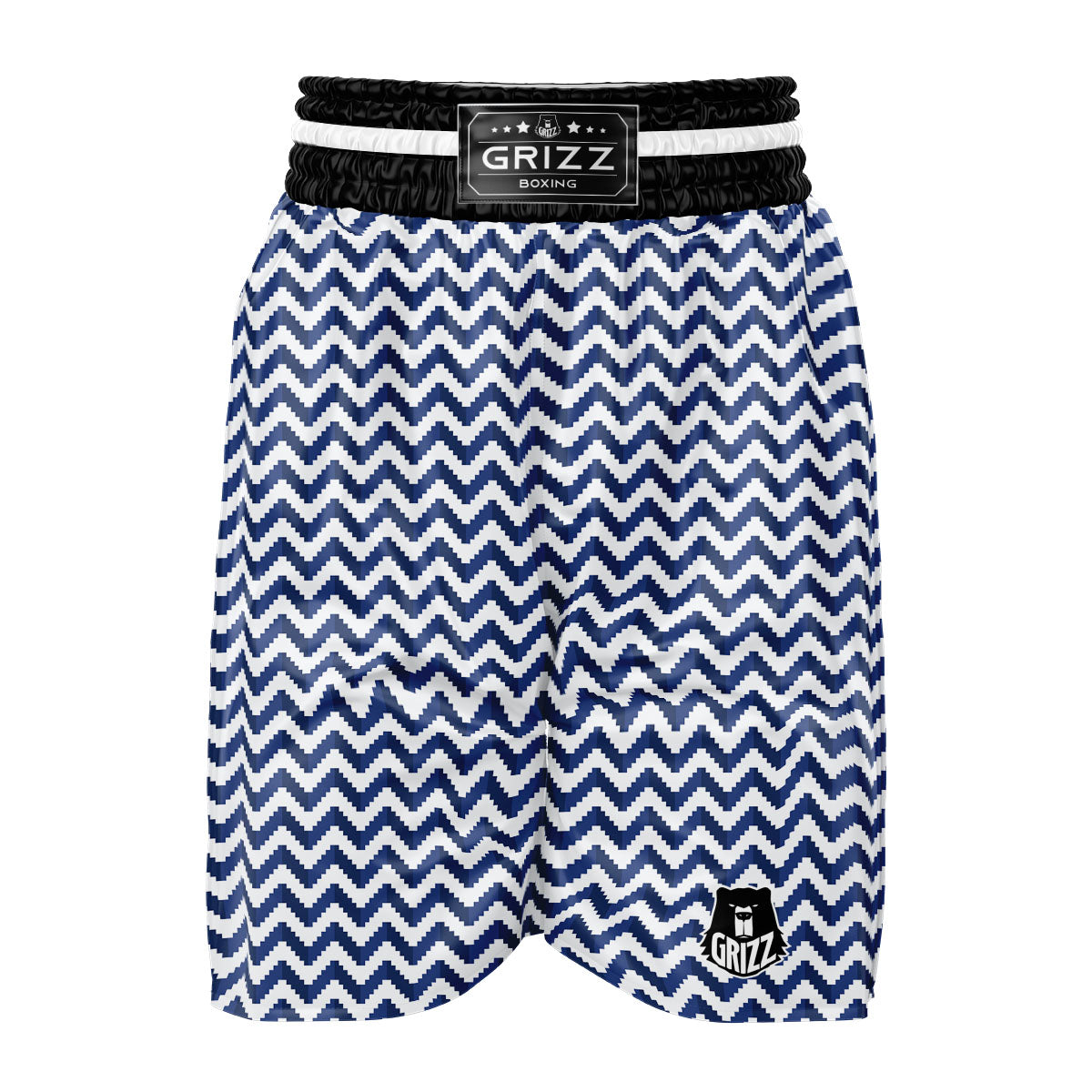 Pixel Zigzag Print Pattern Boxing Shorts-grizzshop
