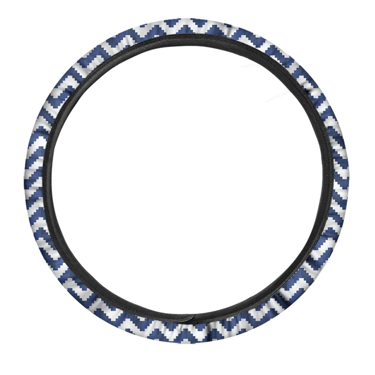 Pixel Zigzag Print Pattern Car Steering Wheel Cover-grizzshop