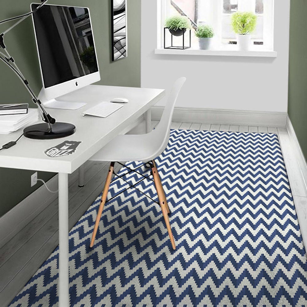 Pixel Zigzag Print Pattern Floor Mat-grizzshop