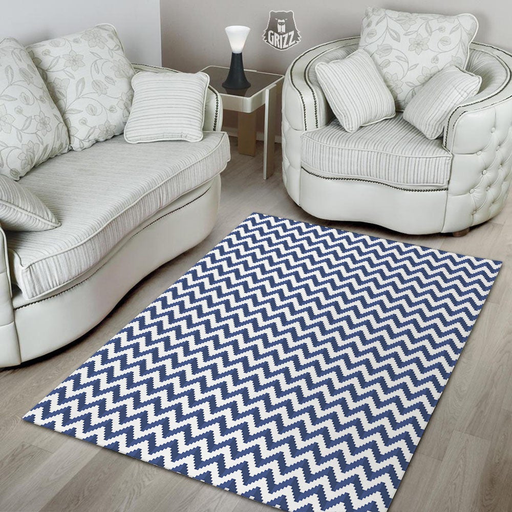 Pixel Zigzag Print Pattern Floor Mat-grizzshop