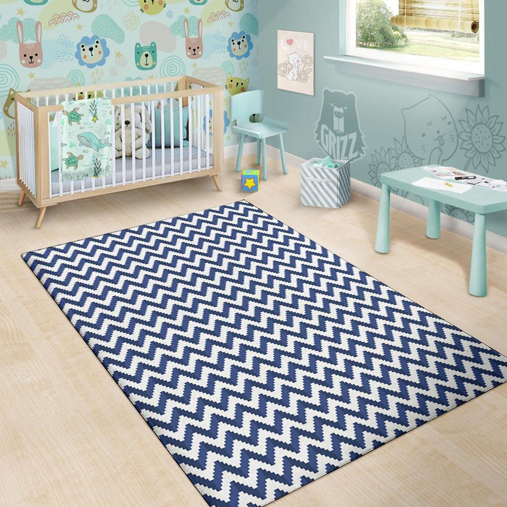 Pixel Zigzag Print Pattern Floor Mat-grizzshop