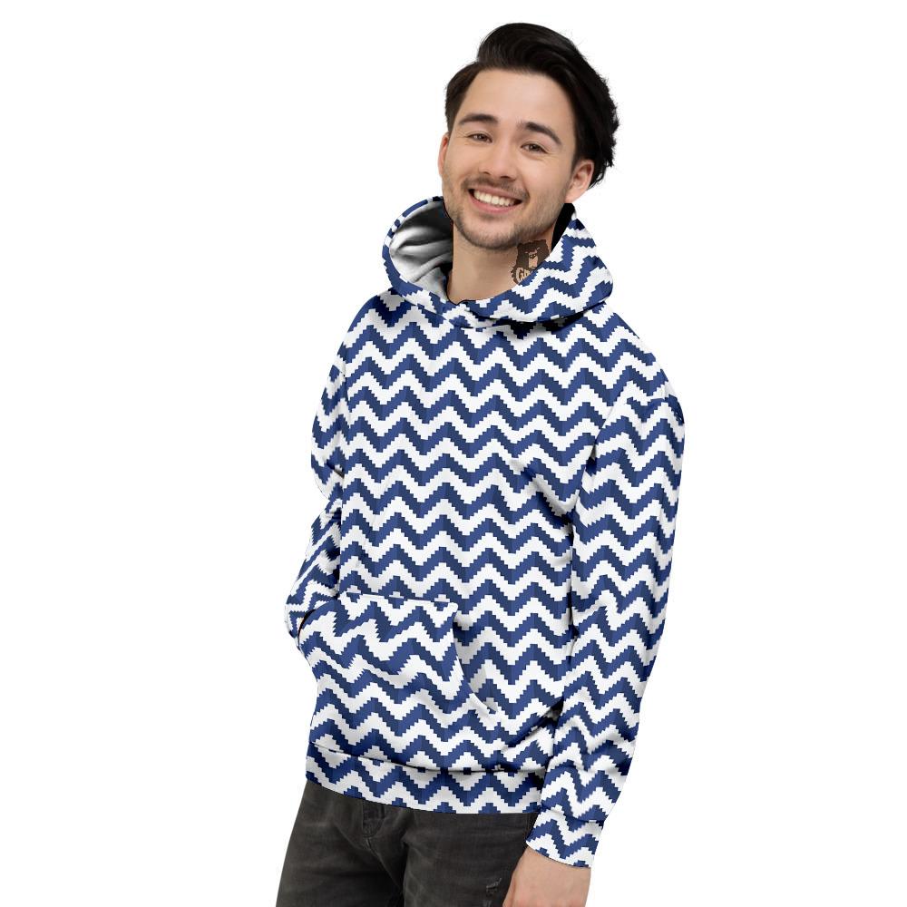 Pixel Zigzag Print Pattern Men's Hoodie-grizzshop