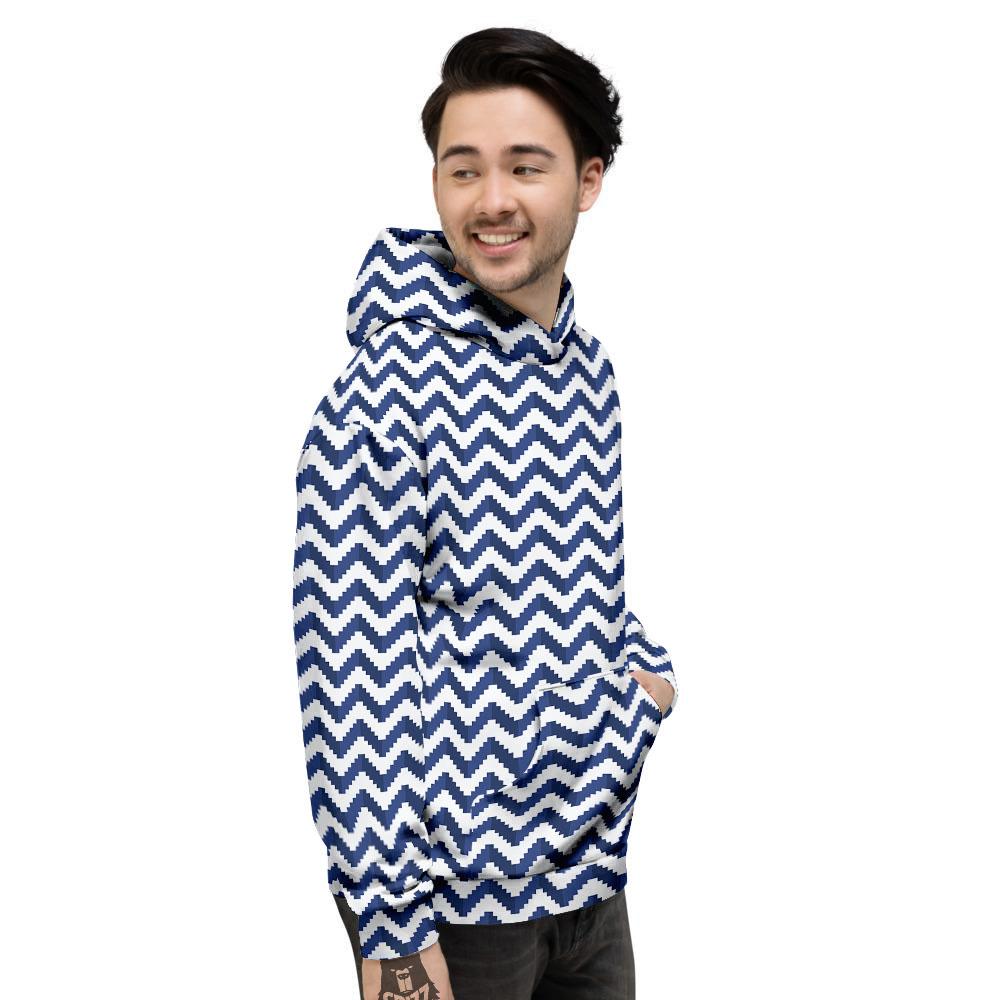 Pixel Zigzag Print Pattern Men's Hoodie-grizzshop