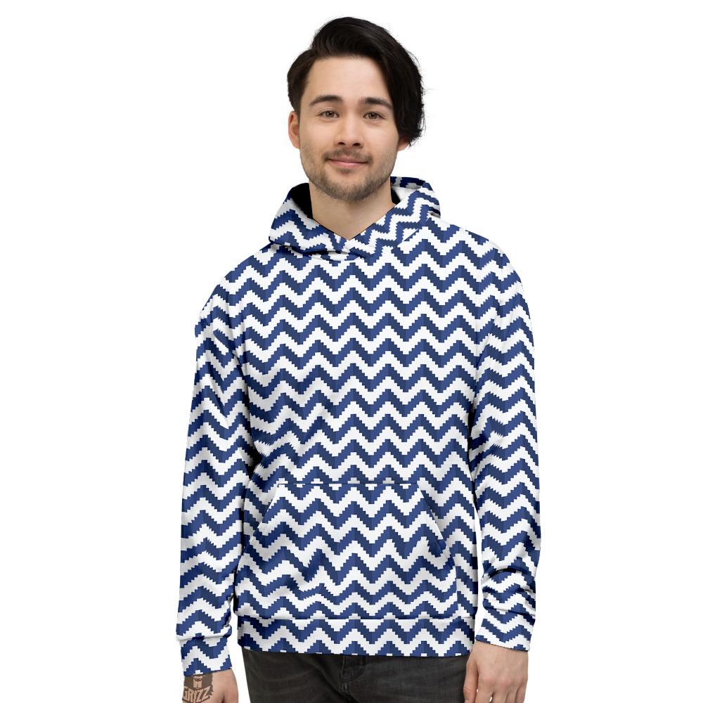 Pixel Zigzag Print Pattern Men's Hoodie-grizzshop