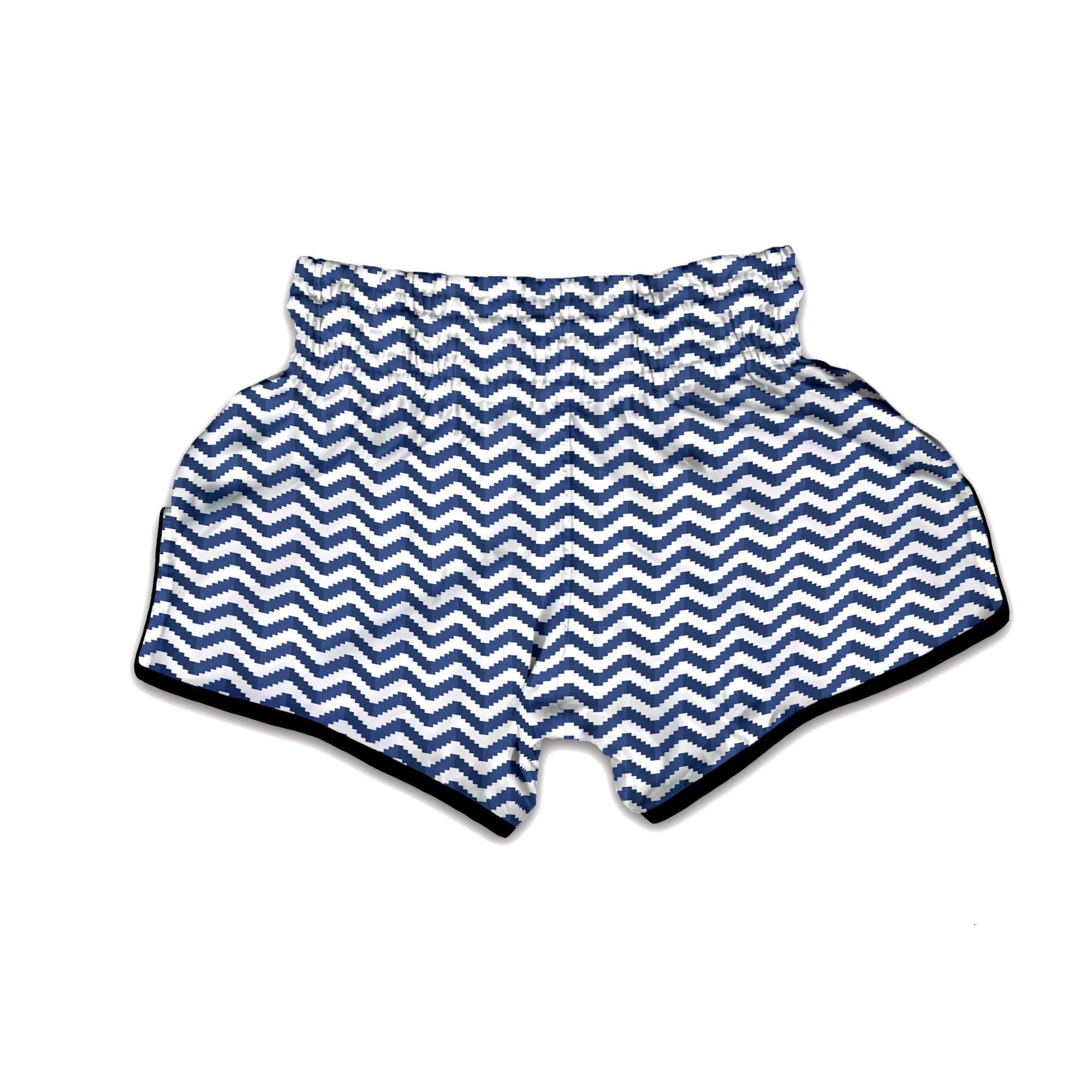 Pixel Zigzag Print Pattern Muay Thai Boxing Shorts-grizzshop