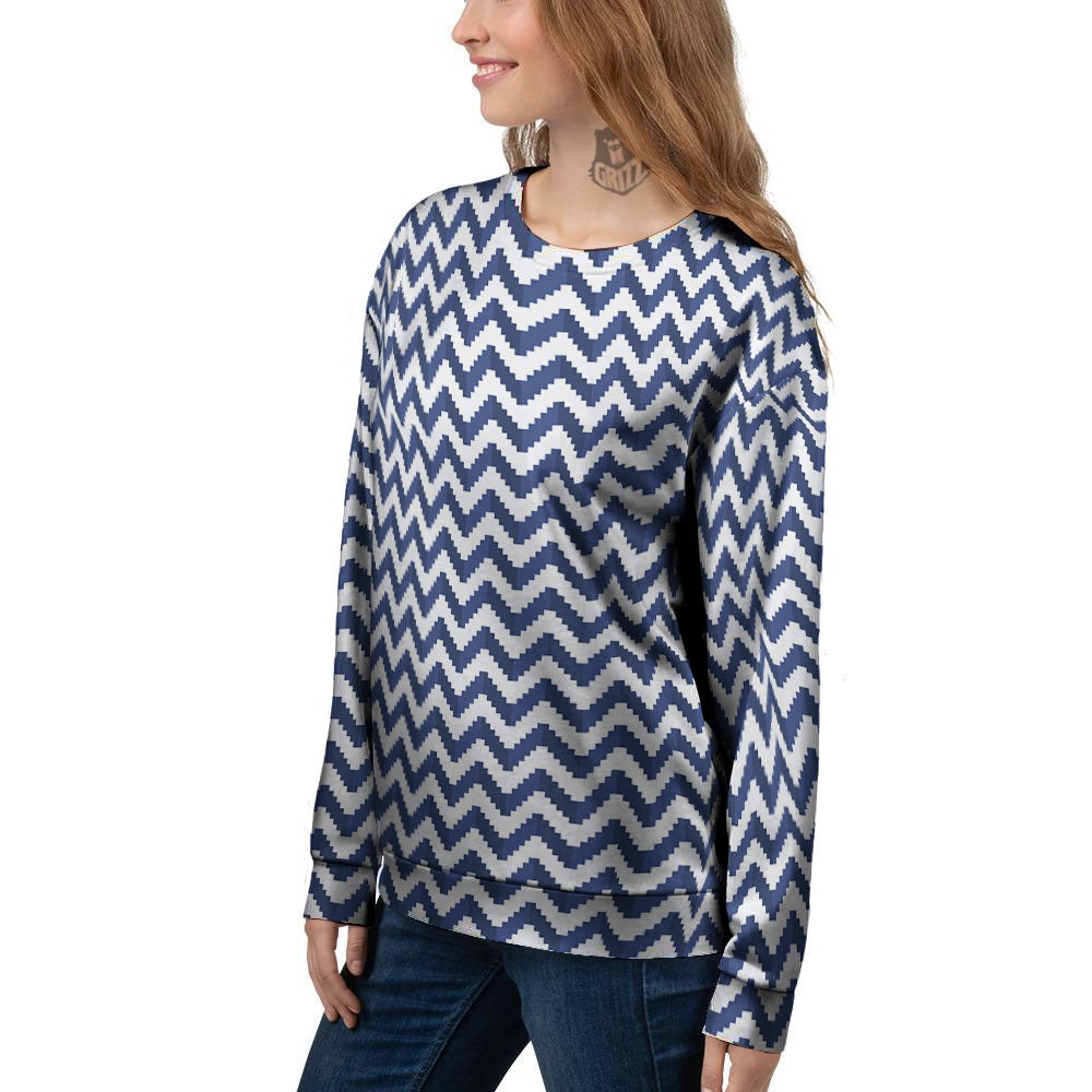 Pixel Zigzag Print Pattern Women's Sweatshirt-grizzshop