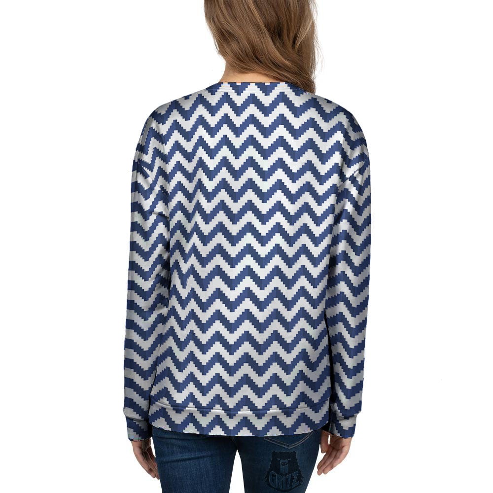 Pixel Zigzag Print Pattern Women's Sweatshirt-grizzshop