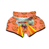 Pizza And Cat Print Muay Thai Boxing Shorts-grizzshop