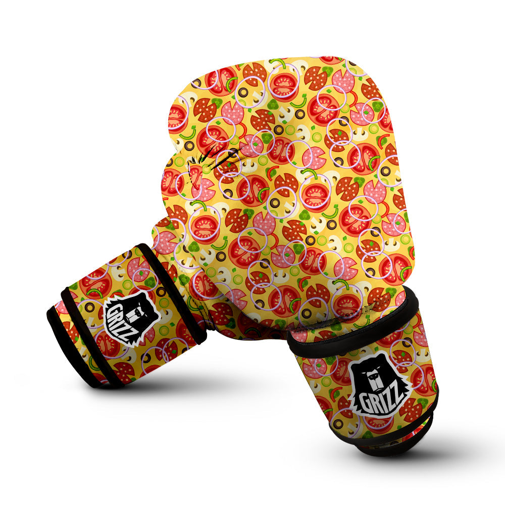 Pizza And Different Ingredients Print Pattern Boxing Gloves-grizzshop