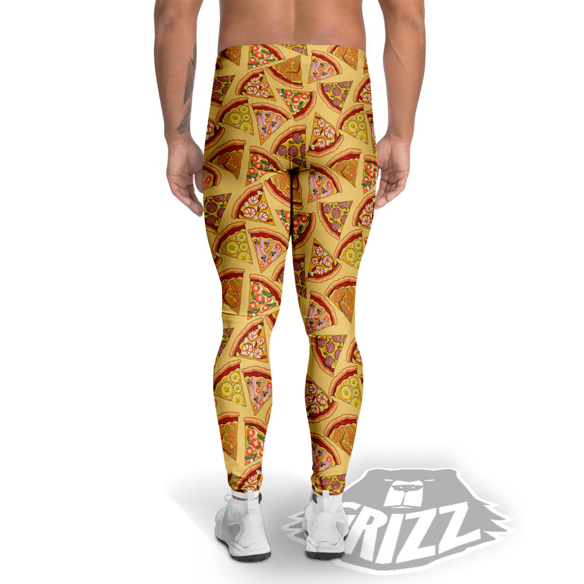 Pizza Fast Food Print Pattern Men's Leggings-grizzshop