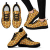 Pizza Pattern Print Black Sneaker Shoes For Men Women-grizzshop