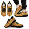 Pizza Pattern Print Black Sneaker Shoes For Men Women-grizzshop