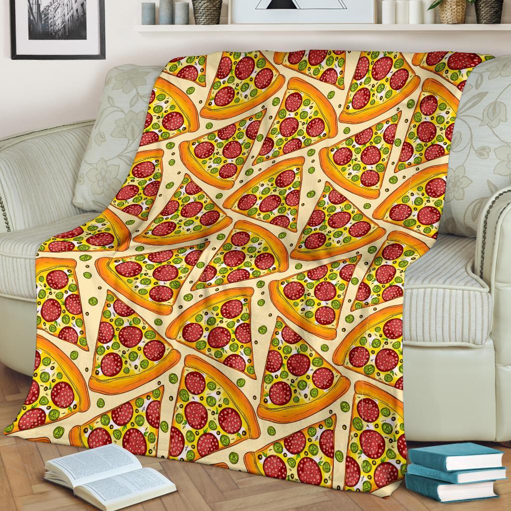 Pizza Pattern Print Blanket-grizzshop