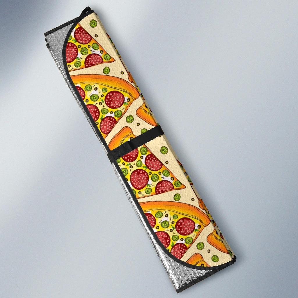 Pizza Pattern Print Car Sun Shade-grizzshop