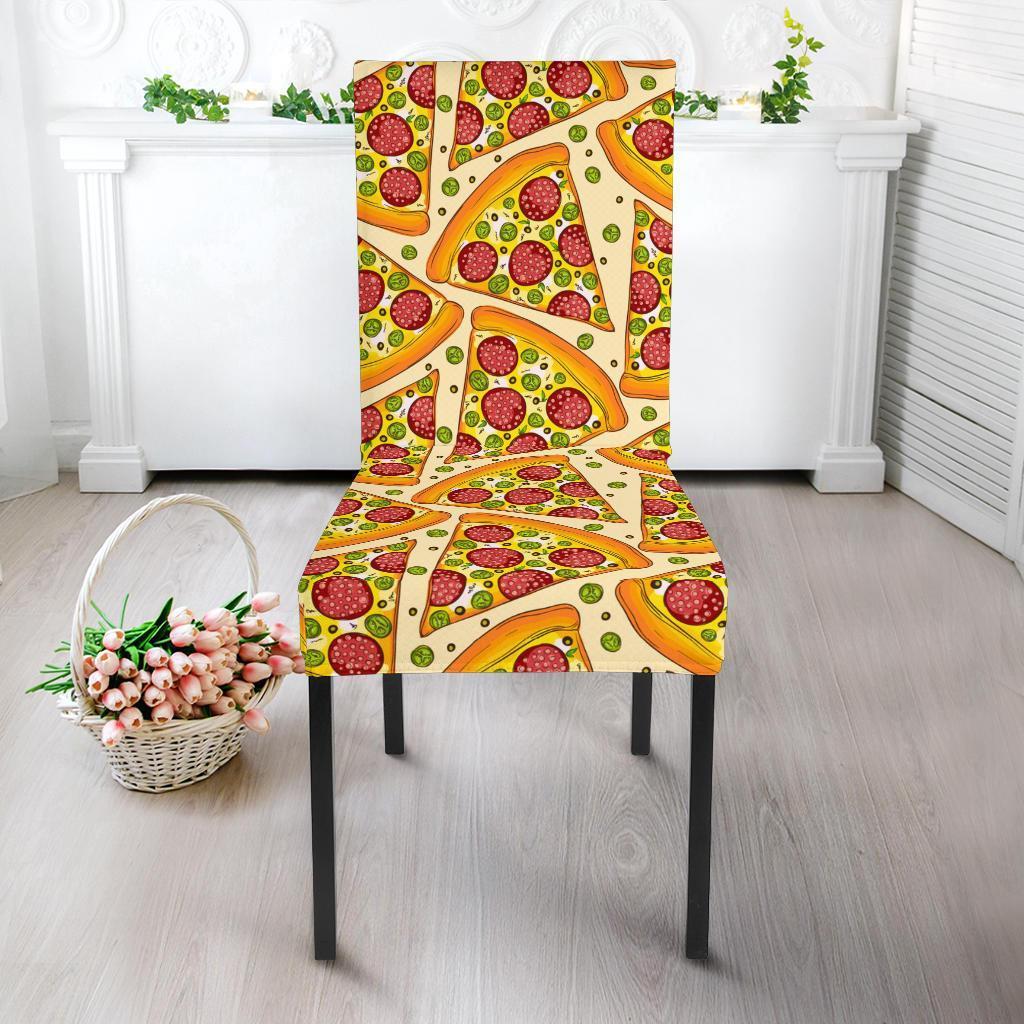 Pizza Pattern Print Chair Cover-grizzshop